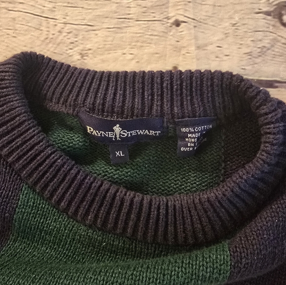PAYNE STEWART RETRO MEN'S CREW NECK SWEATER COLORBLOCK SIZE XL - Picture 5 of 6